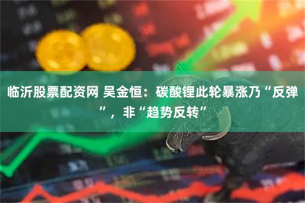临沂股票配资网 吴金恒：碳酸锂此轮暴涨乃“反弹”，非“趋势反转”