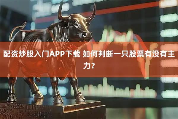 配资炒股入门APP下载 如何判断一只股票有没有主力？